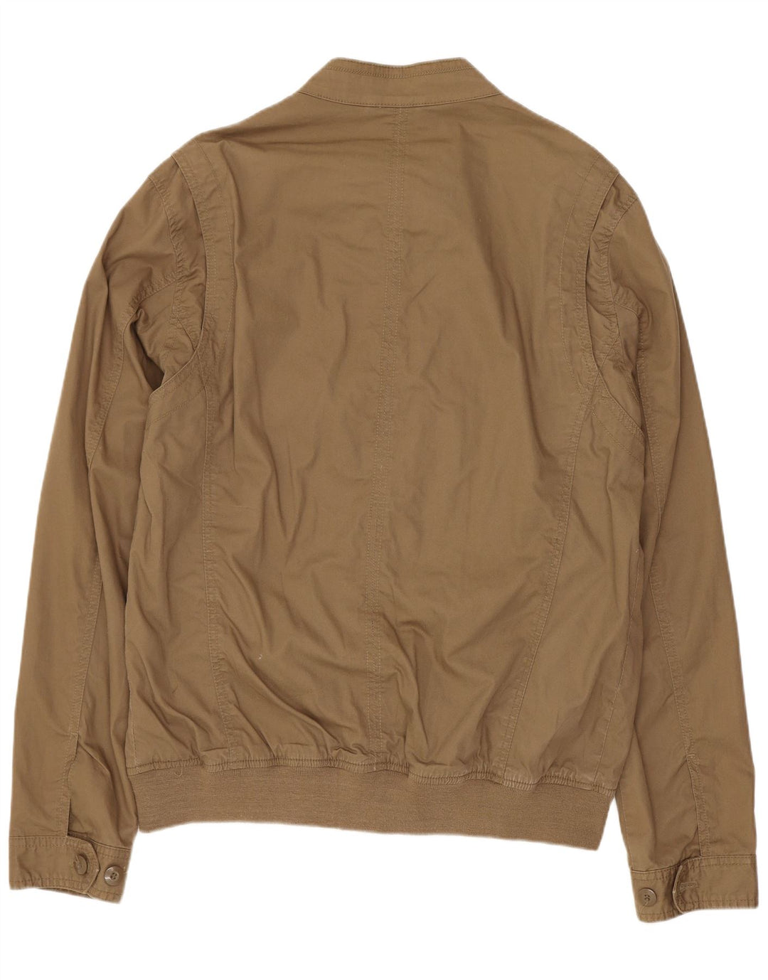 Zara Mens Bomber Jacket UK 42 XL Beige Cotton