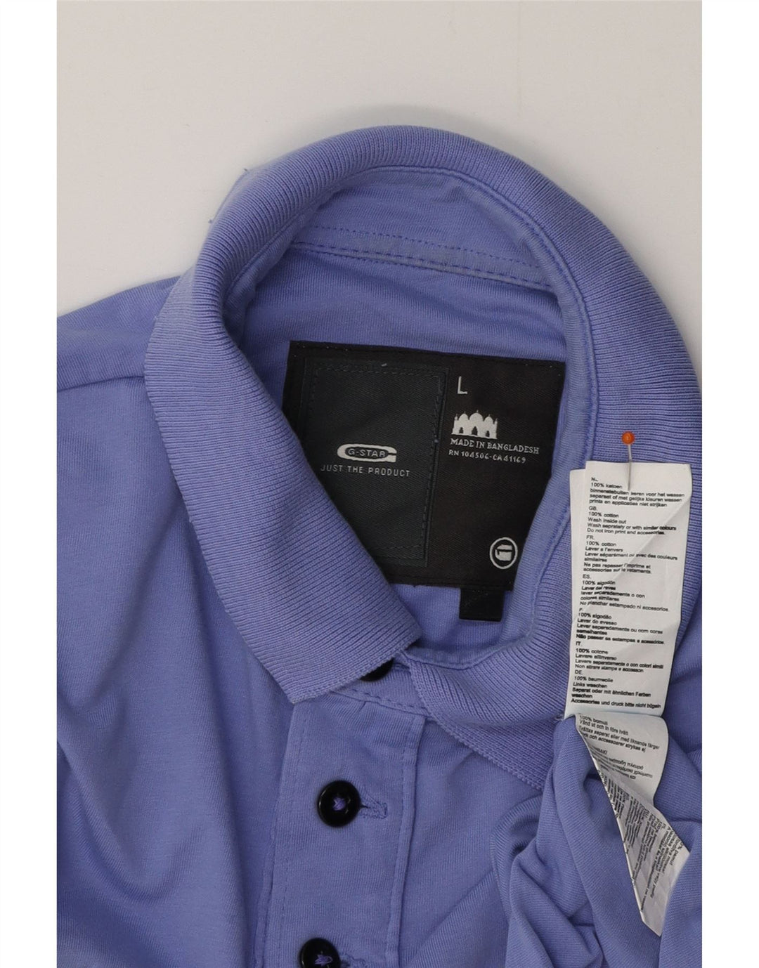 G-STAR Mens Graphic Polo Shirt Large Purple Cotton