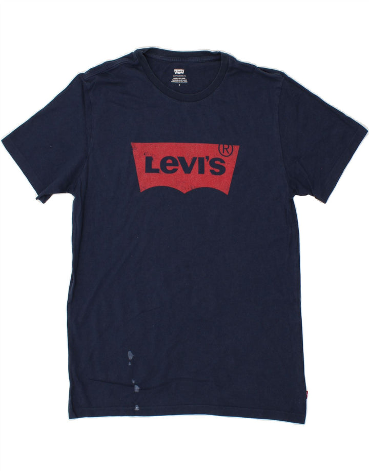 LEVI'S Mens Graphic T-Shirt Top Medium Navy Blue Vintage Levi's and Second-Hand Levi's from Messina Hembry 