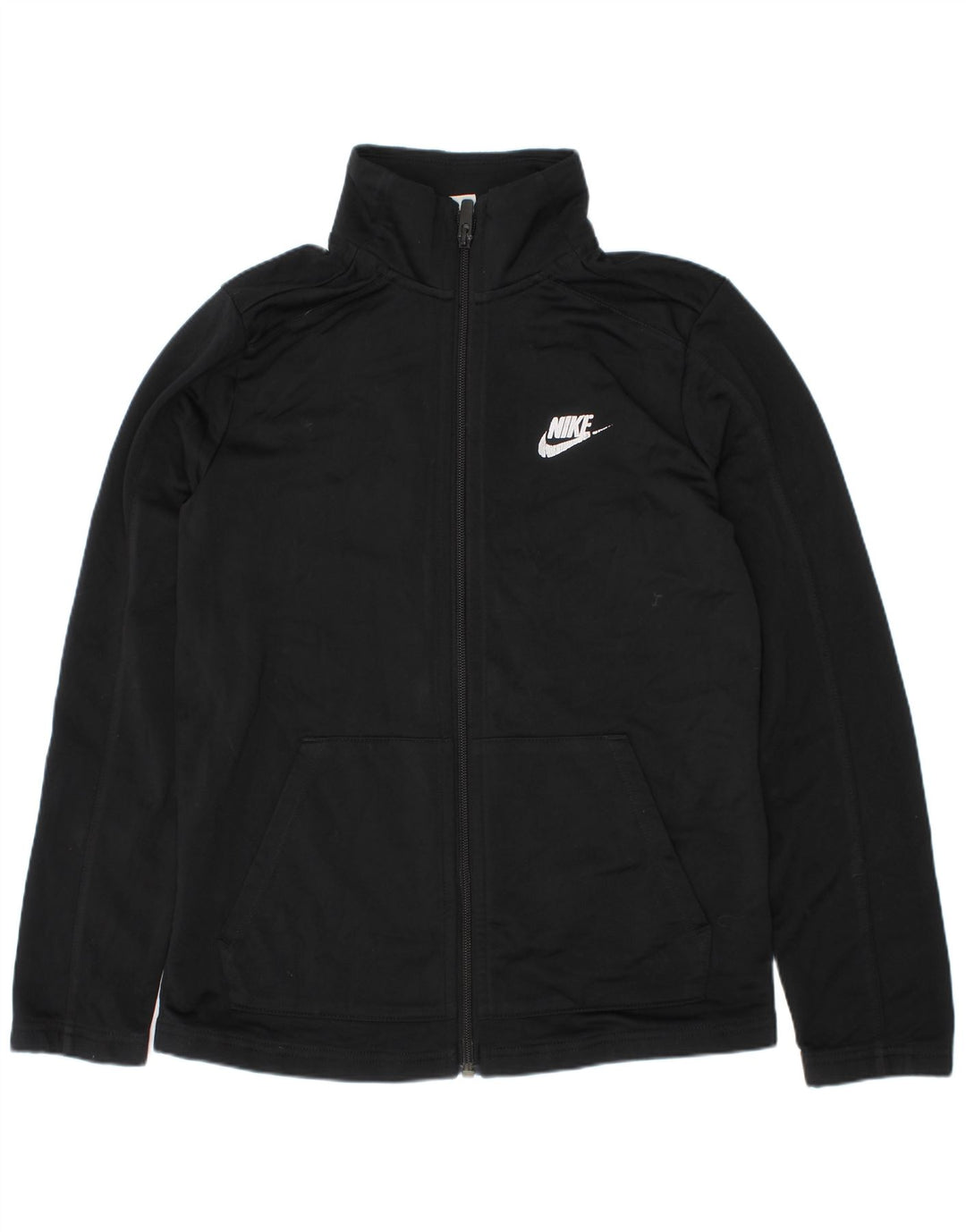 Nike Boys Tracksuit Top Jacket 10-11 Years Medium Black Polyester