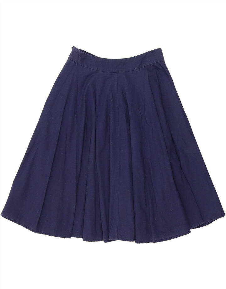 MINT & BERRY Womens Pleated Skirt EU 36  W27 Navy Blue Polyester Vintage Mint & Berry and Second-Hand Mint & Berry from Messina Hembry 