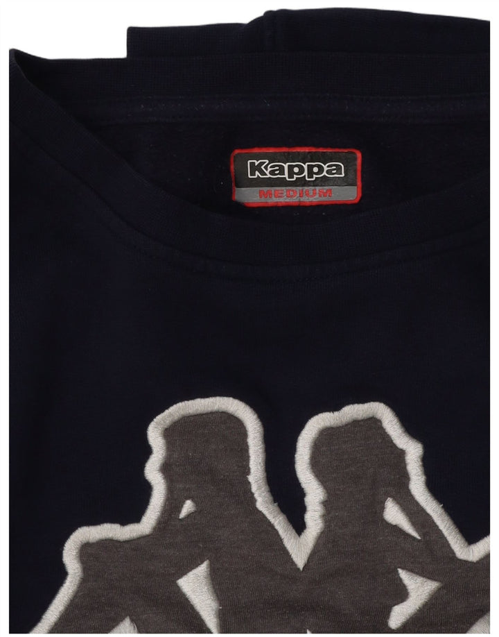 Kappa Womens Graphic Oversized Sweatshirt Jumper UK 14 Medium Navy Blue