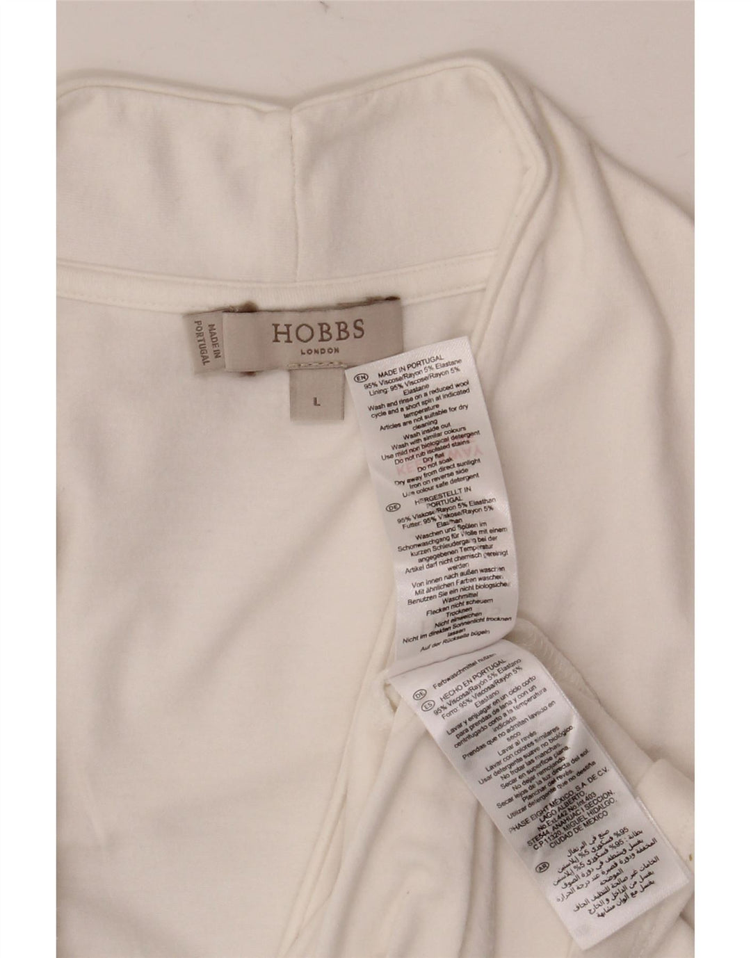 HOBBS Womens Top Long Sleeve UK 14 Large White Viscose