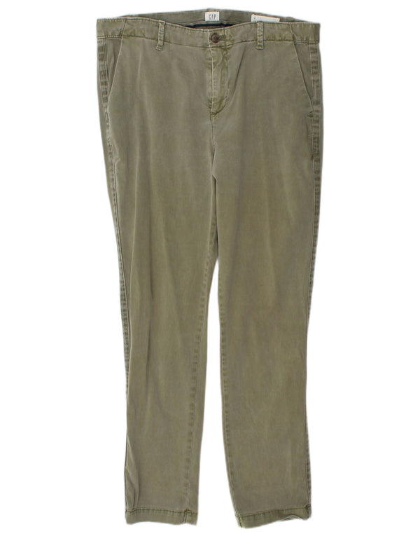 Gap Womens Girlfriend Slim Fit Chino Trousers US 10 Large W34 L29 Green