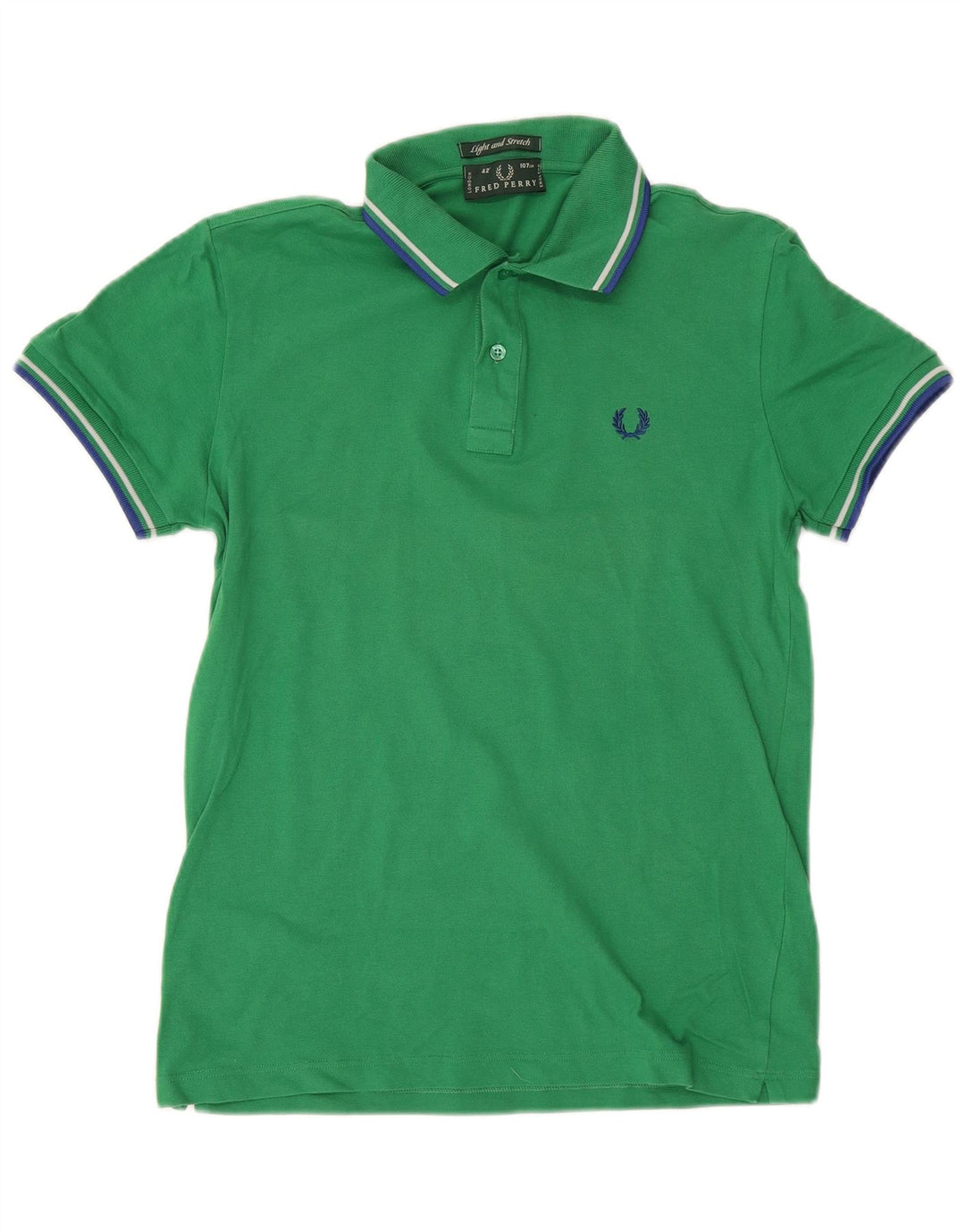 FRED PERRY Mens Polo Shirt Medium Green Cotton