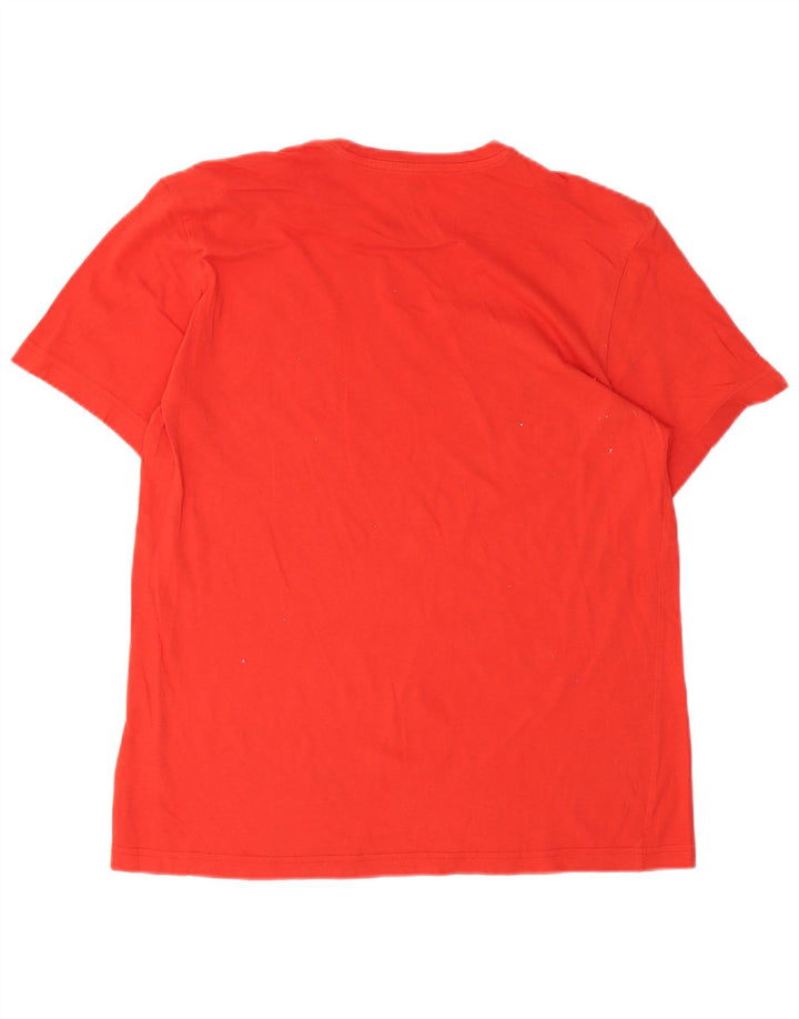 Reebok Mens Graphic T-Shirt Top Large Red Cotton