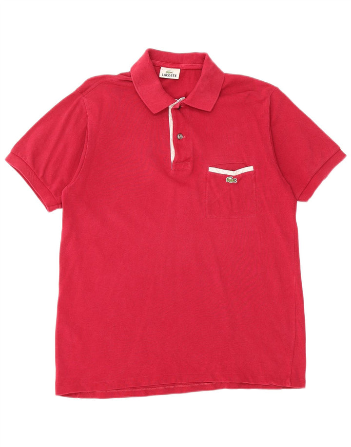 LACOSTE Mens Polo Shirt Size 3 Small Pink Cotton