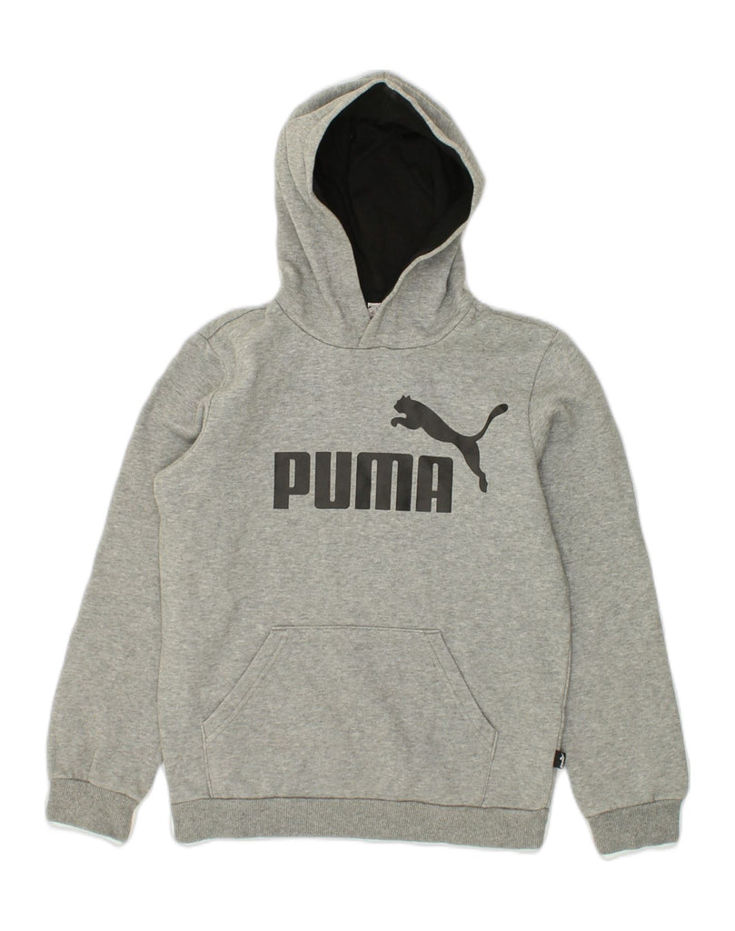 PUMA Boys Graphic Hoodie Jumper 11-12 Years Grey Cotton | Vintage Puma | Thrift | Second-Hand Puma | Used Clothing | Messina Hembry 