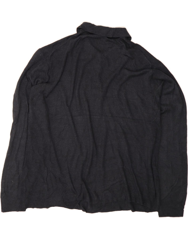 DOCKERS Mens Polo Neck Jumper Sweater 3XL Navy Blue Argyle/Diamond