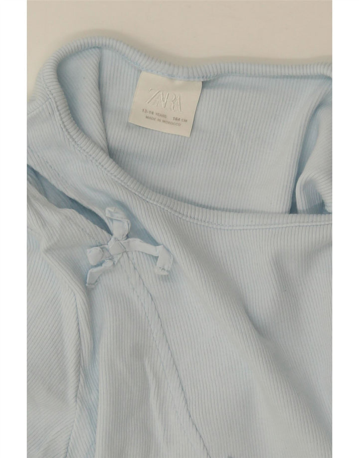 ZARA Girls T-Shirt Top 13-14 Years Blue