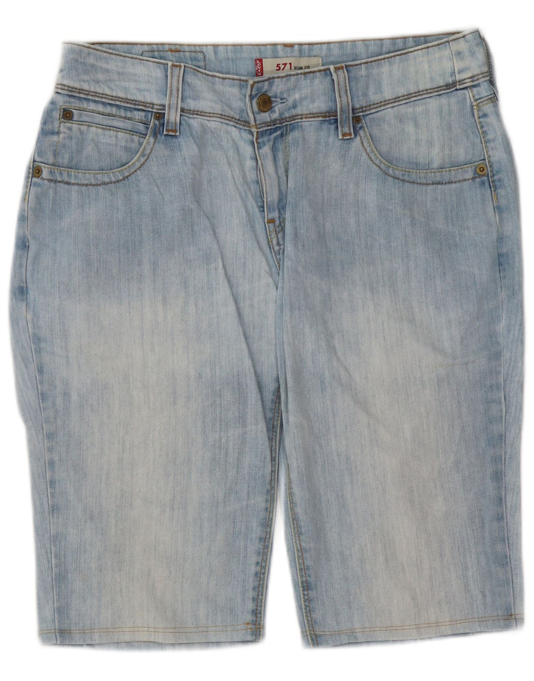 Levi's Womens 571 Slim Fit Denim Shorts W31 Medium Blue Cotton