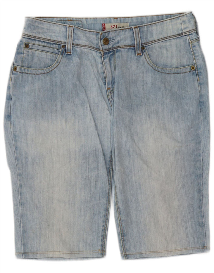 Levi's Womens 571 Slim Fit Denim Shorts W31 Medium Blue Cotton
