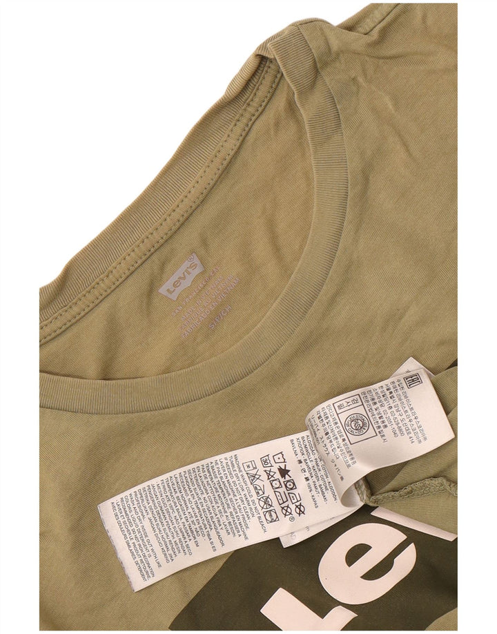 Levi's Mens Graphic T-Shirt Top Small Khaki Cotton