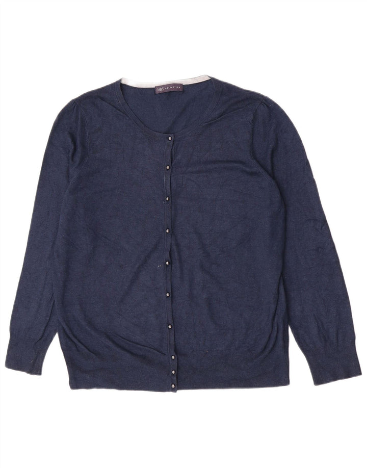 Marks & Spencer Womens Cardigan Sweater UK 16 Large Navy Blue