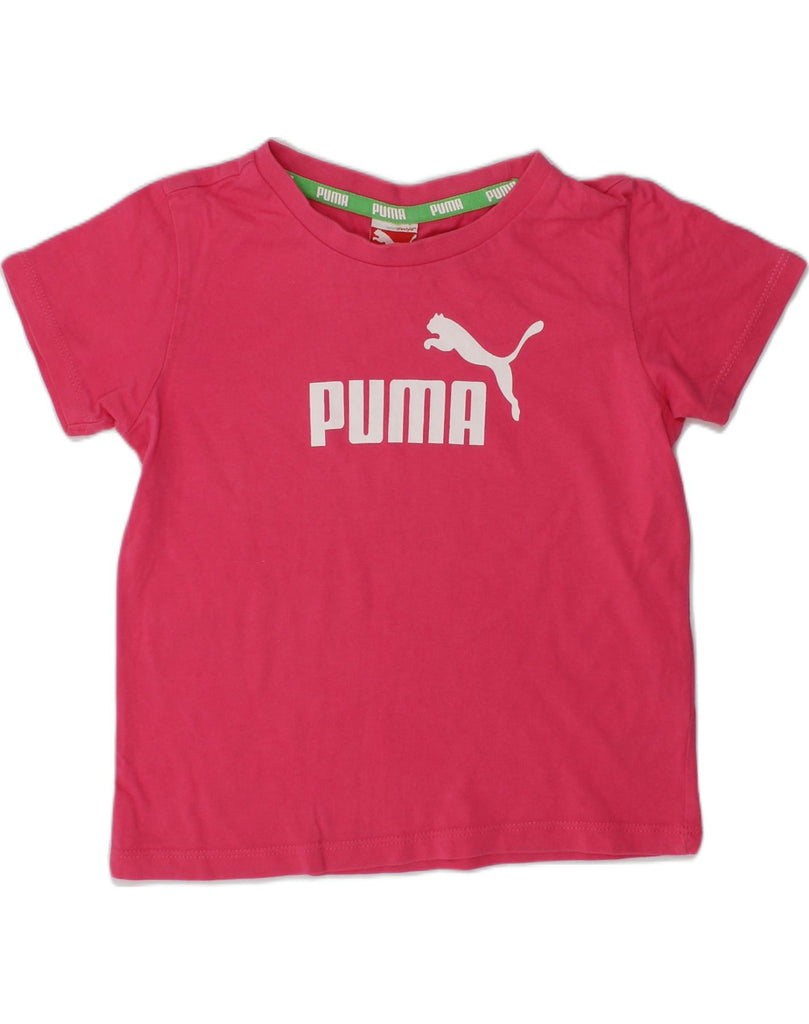 PUMA Girls Graphic T-Shirt Top 2-3 Years Pink Cotton | Vintage Puma | Thrift | Second-Hand Puma | Used Clothing | Messina Hembry 