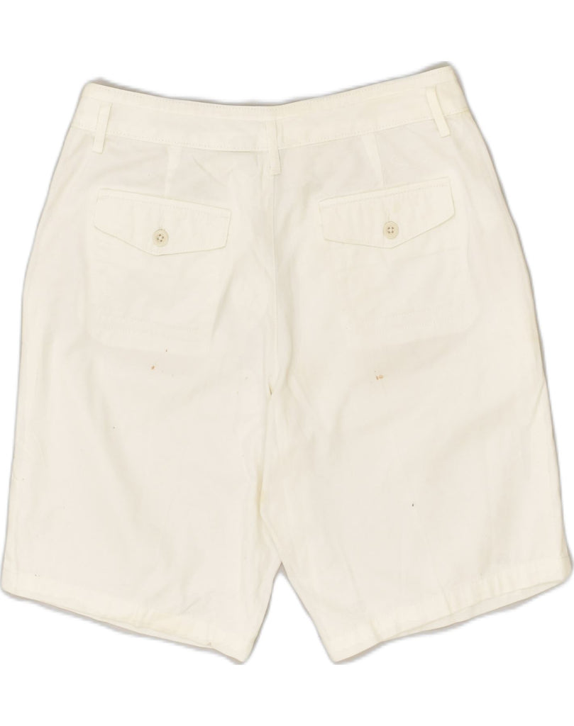 EDDIE BAUER Womens Chino Shorts US 8 Medium W31 White Cotton | Vintage Eddie Bauer | Thrift | Second-Hand Eddie Bauer | Used Clothing | Messina Hembry 