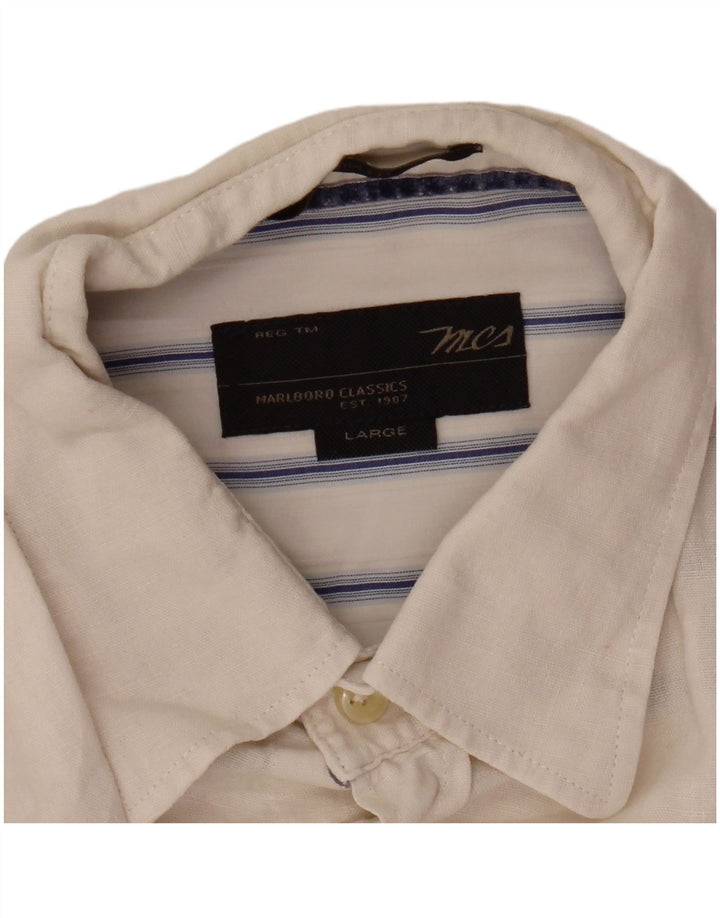 Marlboro Classics Mens Slim Fit Shirt Large White