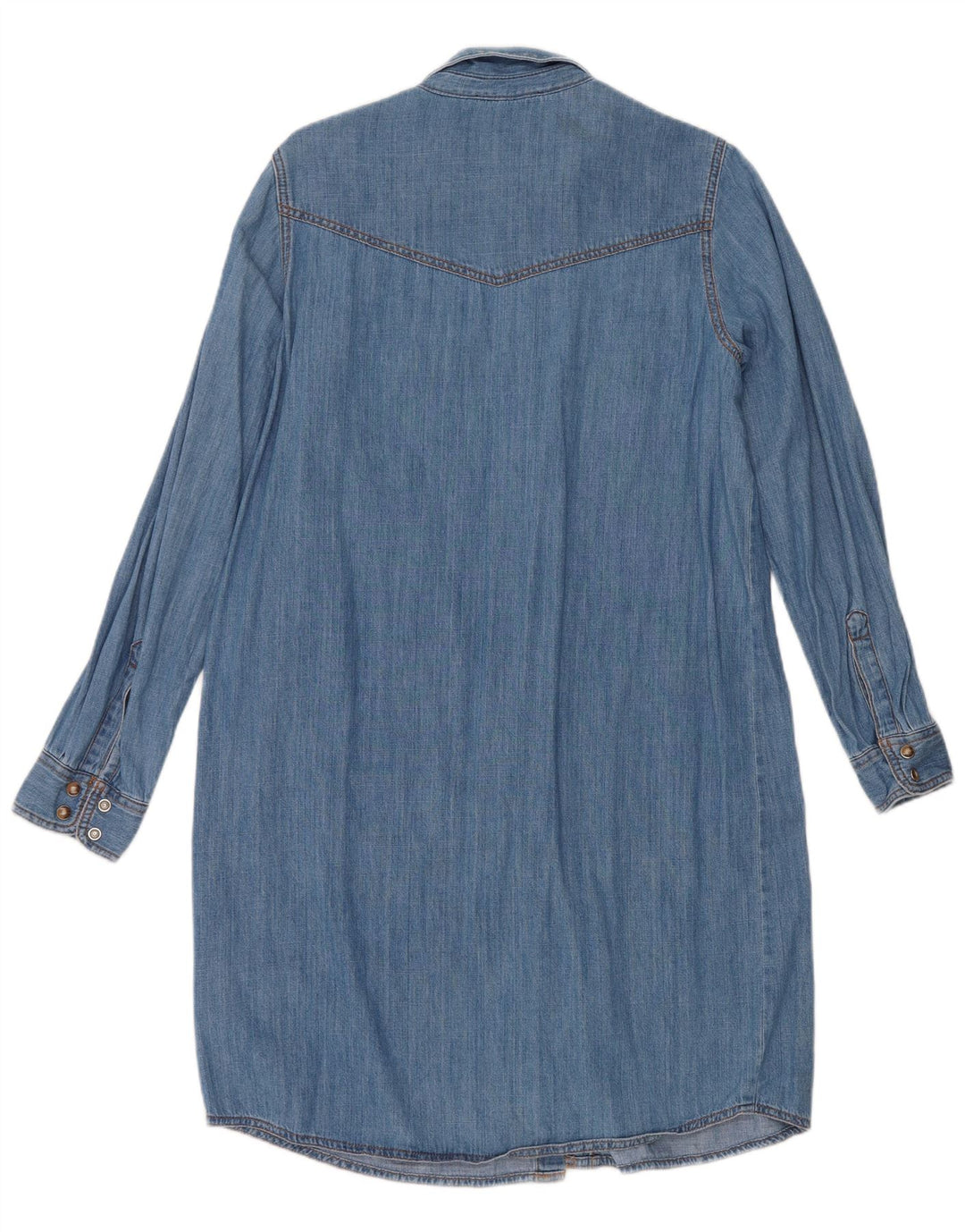 Marks & Spencer Womens Denim Shirt Dress UK 12 Medium Blue Cotton