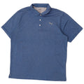 Puma Mens Polo Shirt XL Blue Striped Polyester