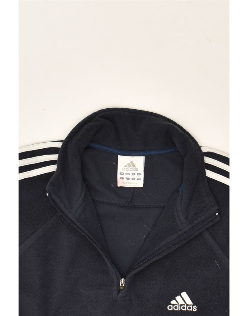 ADIDAS Mens Climawarm Zip Neck Fleece Jumper Small Navy Blue Polyester | Vintage Adidas | Thrift | Second-Hand Adidas | Used Clothing | Messina Hembry 