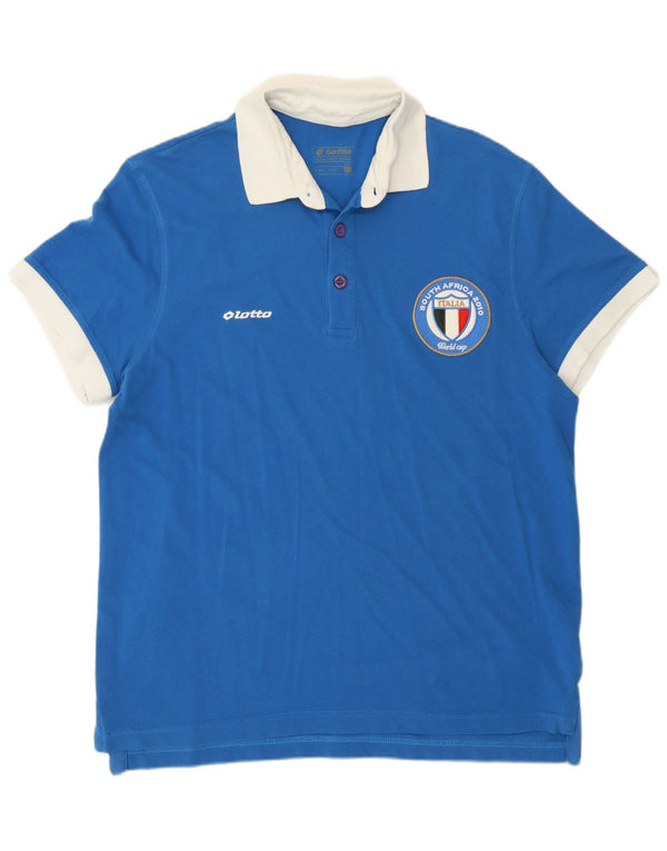 Lotto Mens Graphic Polo Shirt XL Blue Colourblock Cotton
