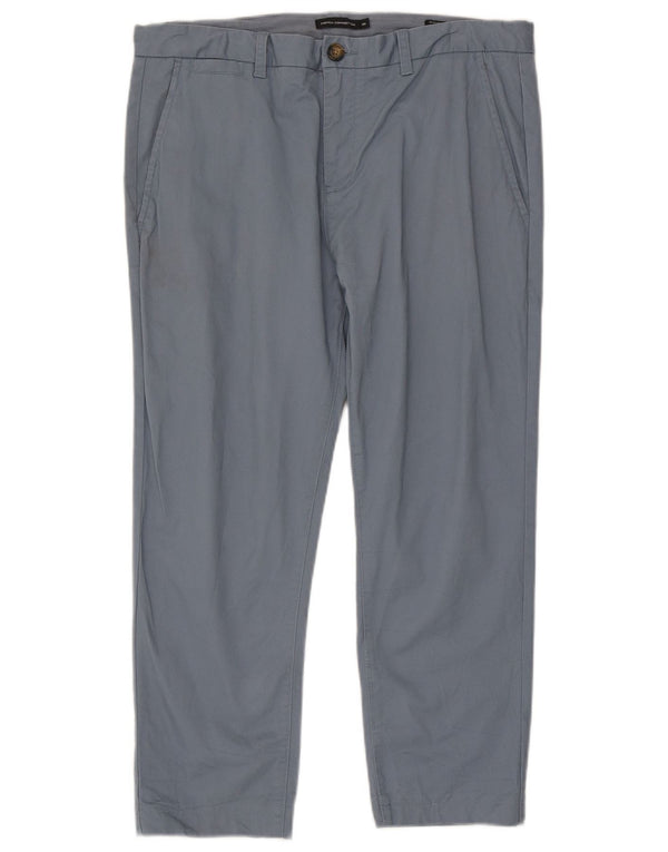 French Connection Mens Slim Fit Cropped Trousers W36 L25 Blue
