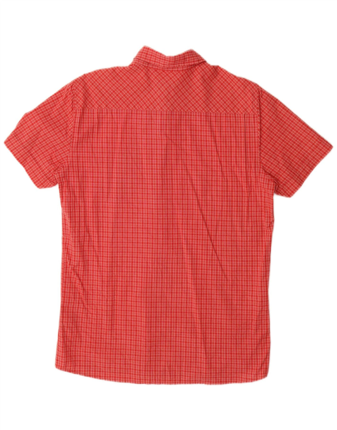 MUSTANG Mens Regular Fit Short Sleeve Shirt Small Red Check Cotton