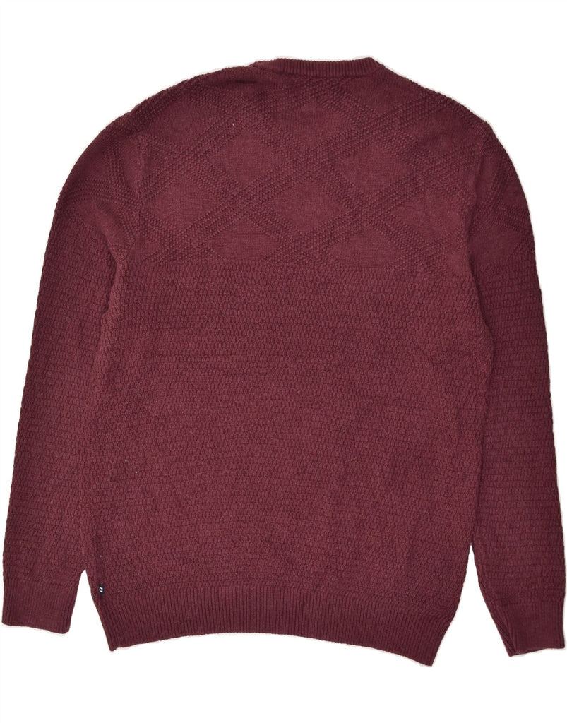 CHAPS Mens Crew Neck Jumper Sweater Large Burgundy Cotton | Vintage Chaps | Thrift | Second-Hand Chaps | Used Clothing | Messina Hembry 