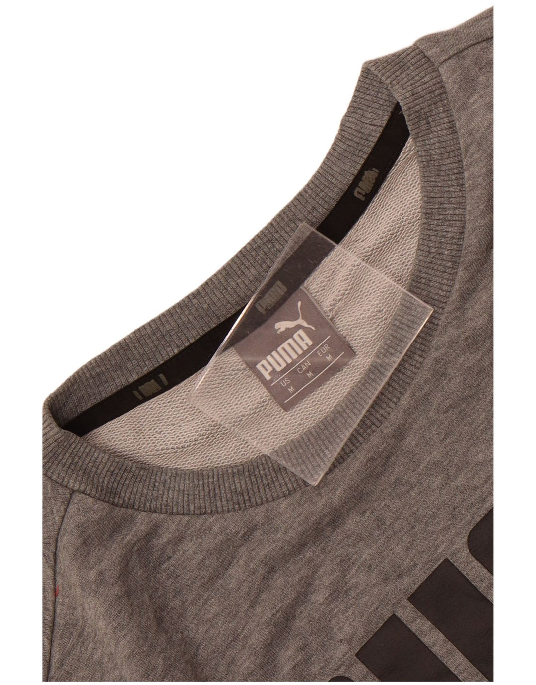 Puma Mens Graphic Sweatshirt Jumper Medium Grey Flecked Cotton