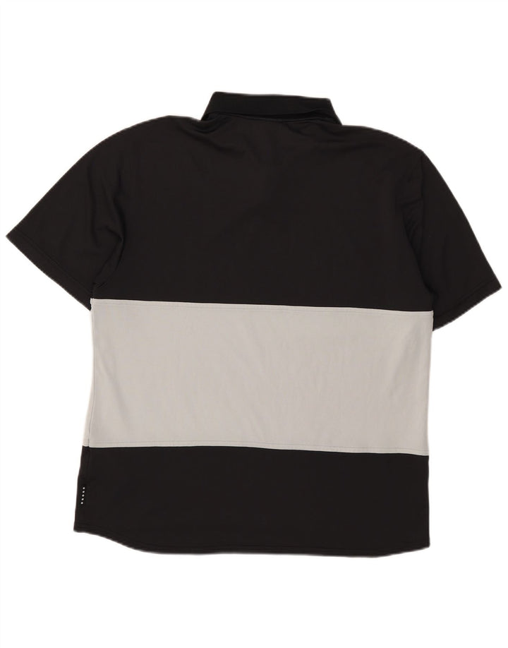 Nike Mens Polo Shirt Small Black Colourblock Polyester