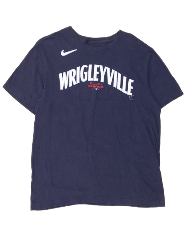 Nike Mens Wrigleyville Graphic T-Shirt Top Medium Navy Blue Cotton