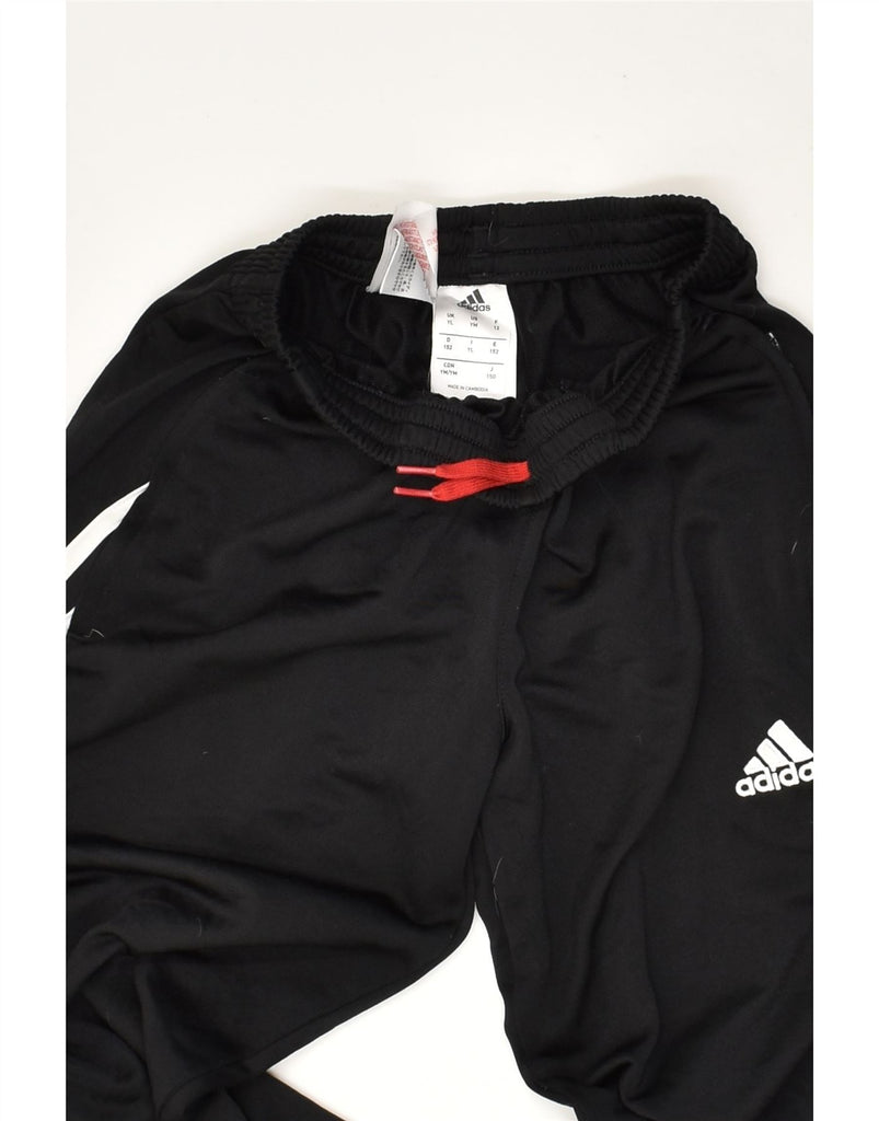 ADIDAS Boys Tracksuit Trousers Joggers 11-12 Years Large Black Polyester | Vintage Adidas | Thrift | Second-Hand Adidas | Used Clothing | Messina Hembry 