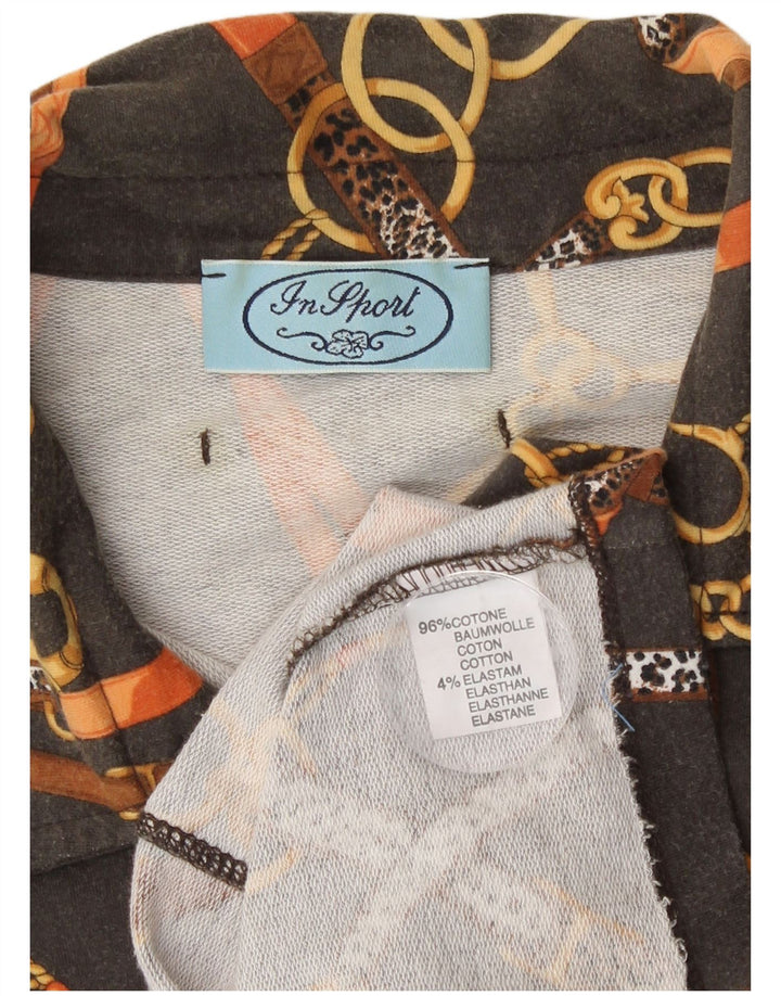 Vintage Womens Shirt UK 14 Medium Grey Cotton