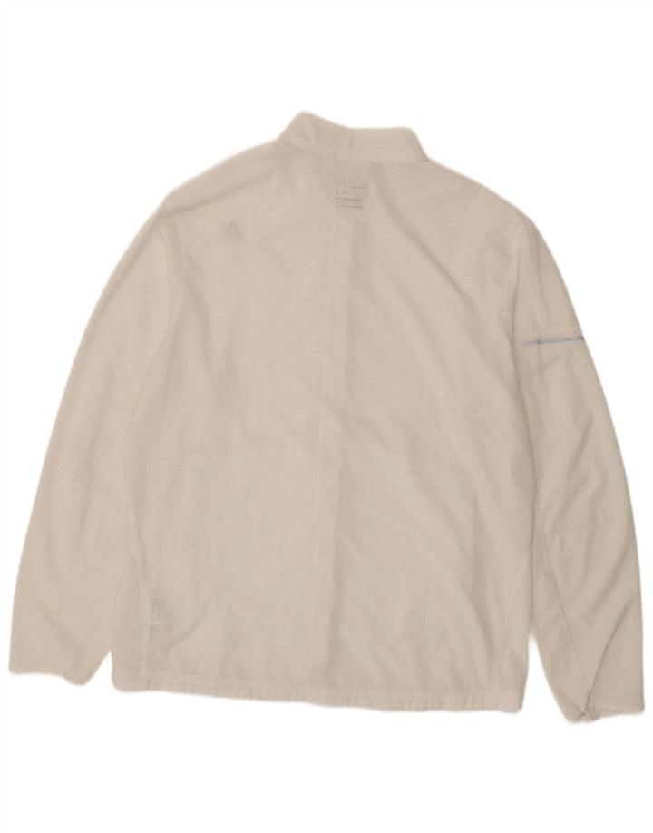 REEBOK Mens Tracksuit Top Jacket Large White Check Polyester