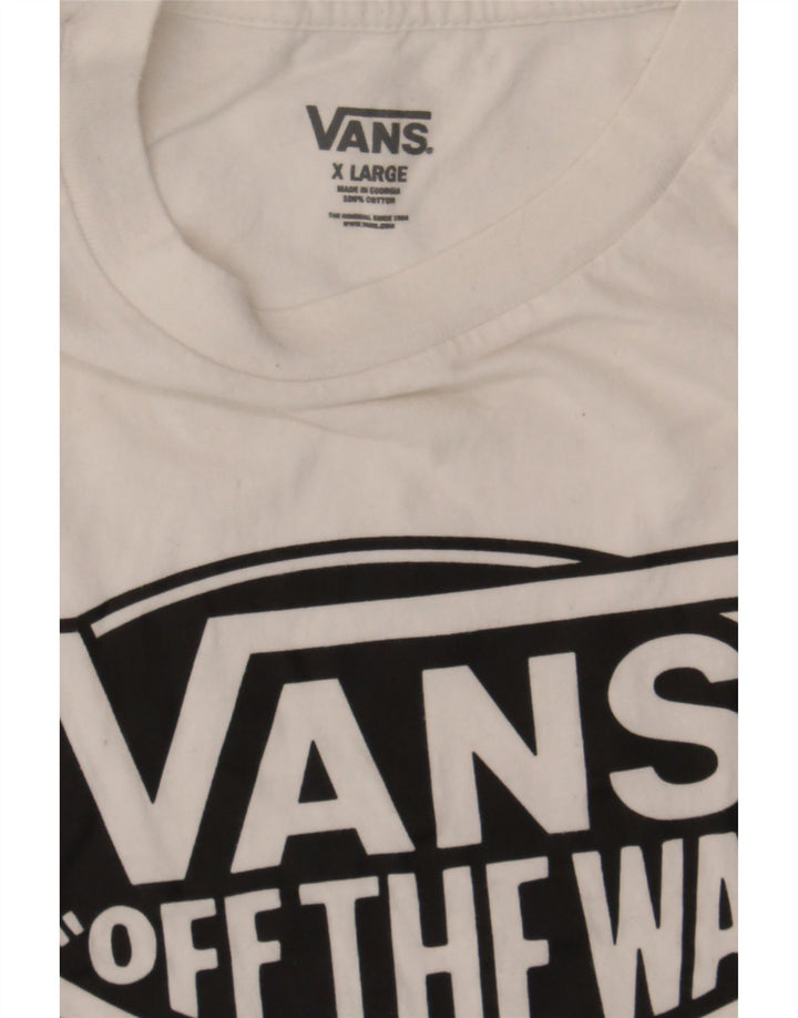 VANS Boys Graphic T-Shirt Top 13-14 Years XL White Vintage Vans and Second-Hand Vans from Messina Hembry 