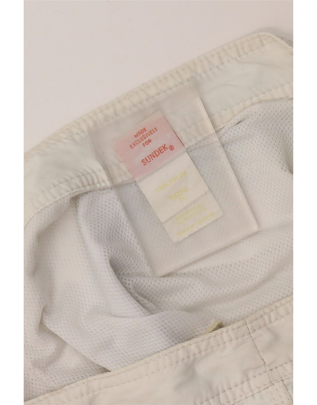 Sundek Mens Swimming Shorts Large  White Nylon