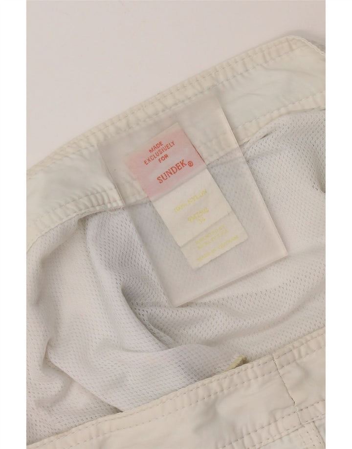 Sundek Mens Swimming Shorts Large  White Nylon
