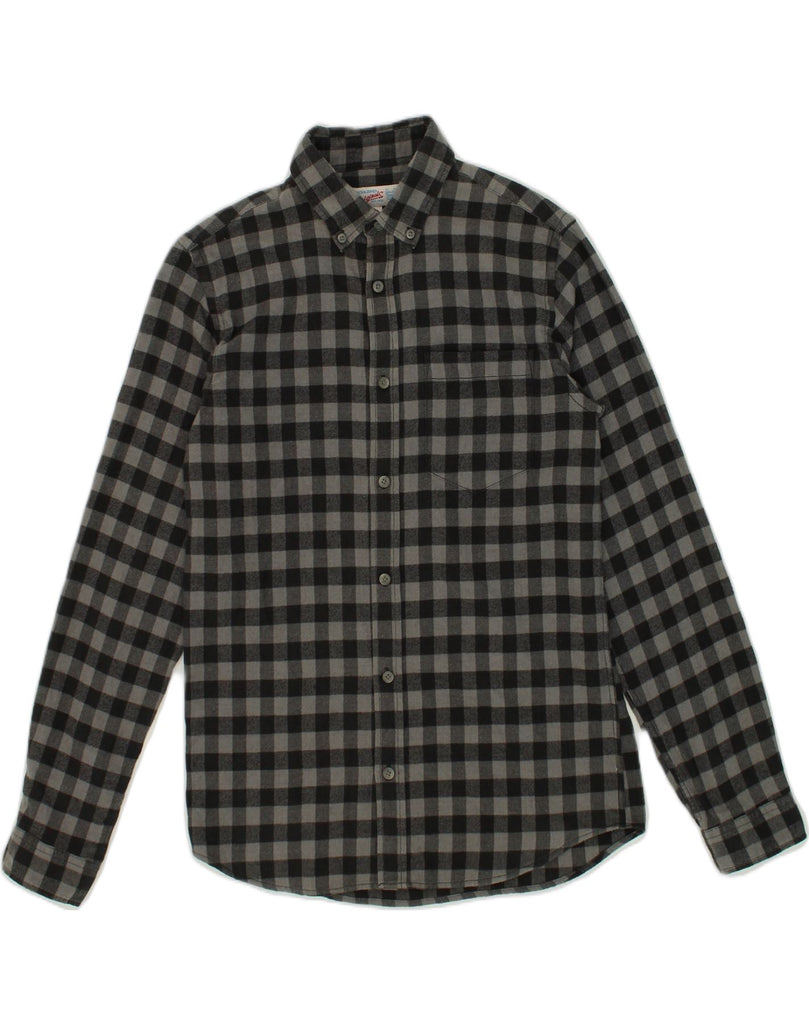 JACK & JONES Mens Flannel Shirt Small Grey Check Cotton | Vintage Jack & Jones | Thrift | Second-Hand Jack & Jones | Used Clothing | Messina Hembry 