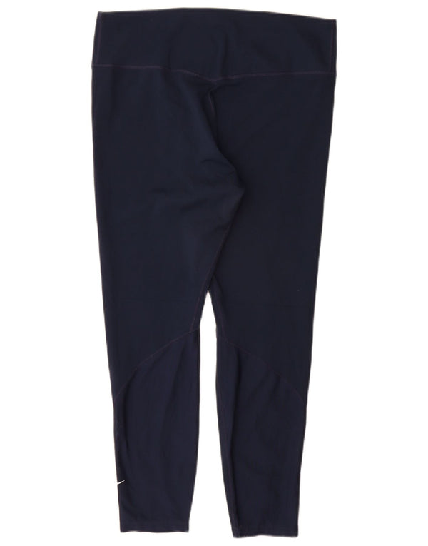 Nike Womens Dri Fit Crop Leggings UK 14 Large  Navy Blue