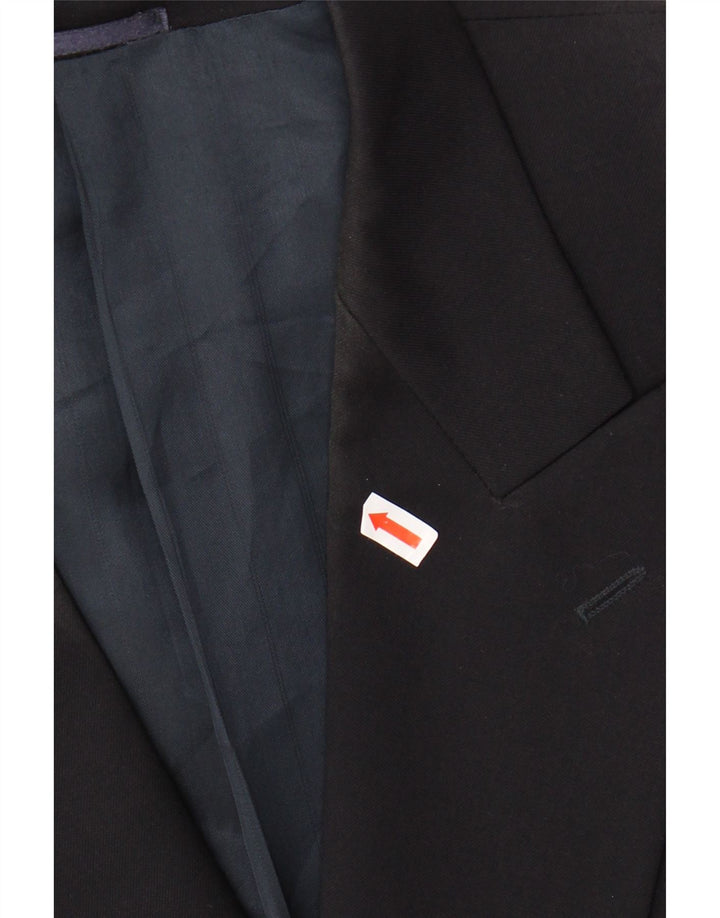 Jaeger Mens Double Breasted Blazer Jacket IT 54 2XL Navy Blue Wool