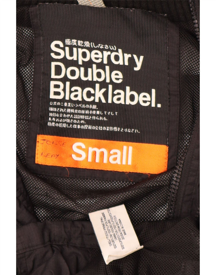 Superdry Mens Graphic Rain Jacket UK 36 Small Black Nylon