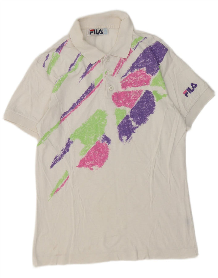 Fila Boys Polo Shirt 13-14 Years White Colourblock Polyester