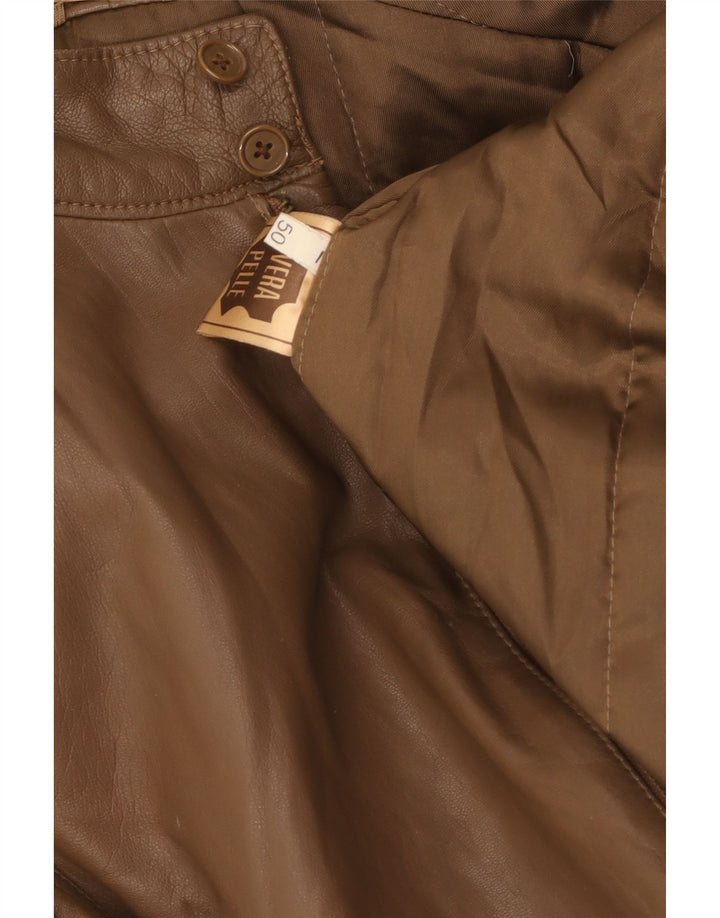 Vintage Mens Leather Jacket IT 50 Large Brown Leather