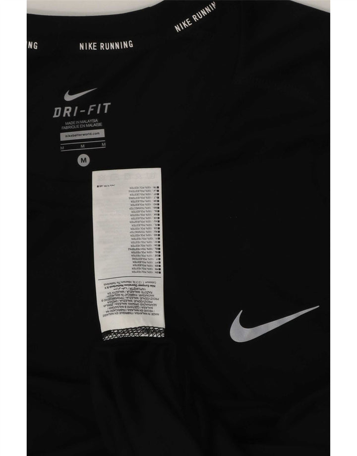 Nike Mens Dri Fit T-Shirt Top Medium Black Polyester