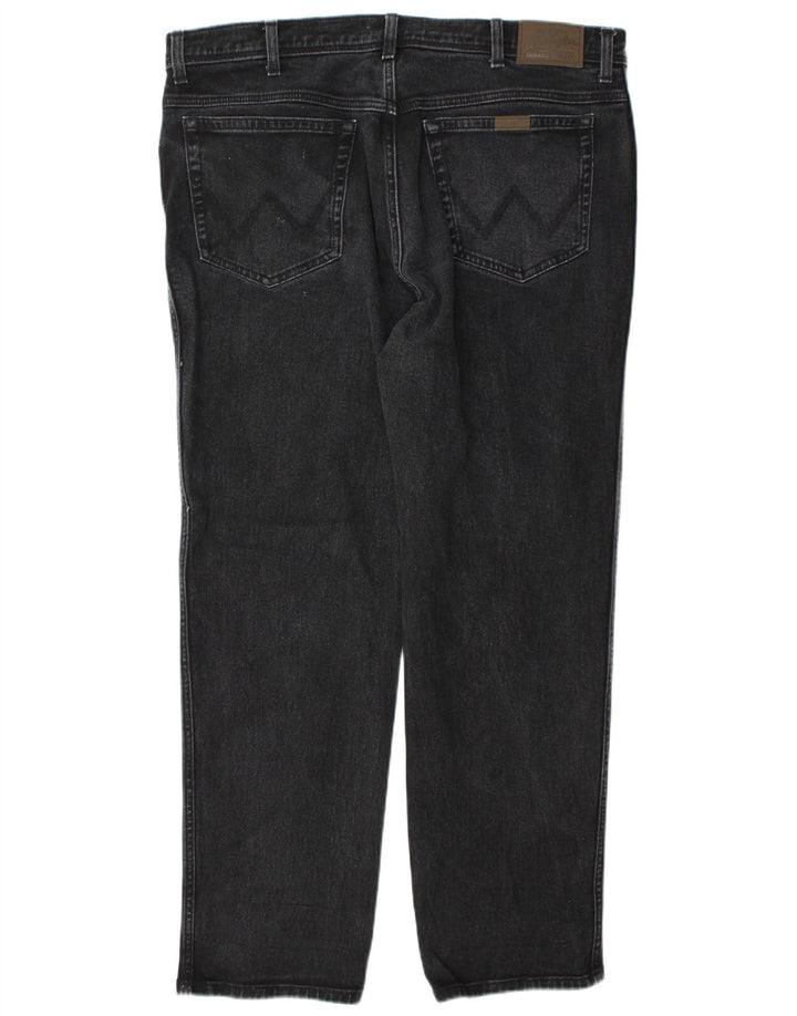 Wrangler Mens Regular Straight Jeans W42 L32 Grey Cotton