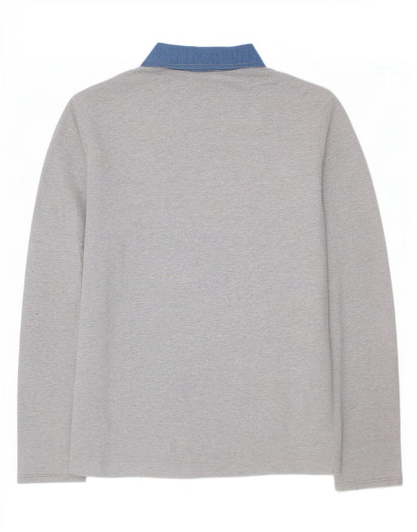 Burberry Boys Long Sleeve Rugby Polo Shirt 13-14 Years Grey Cotton