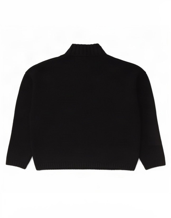 St. Bernard Womens Turtle Neck Jumper Sweater UK 14 Large Black Wool