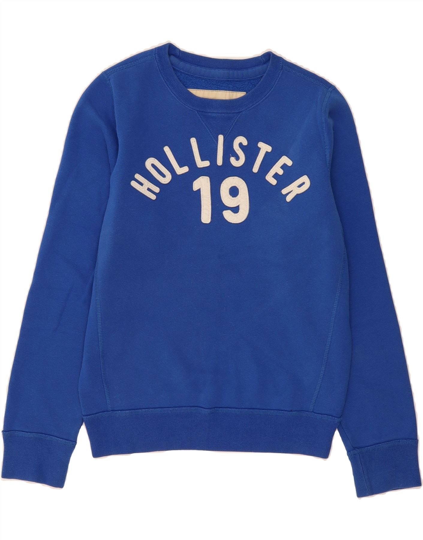 HOLLISTER Herren Graphic Sweatshirt Pullover Mittelblau Baumwolle