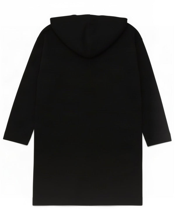 Massimo Dutti Womens Longline Hoodie Dress UK 14 Medium Black Cotton