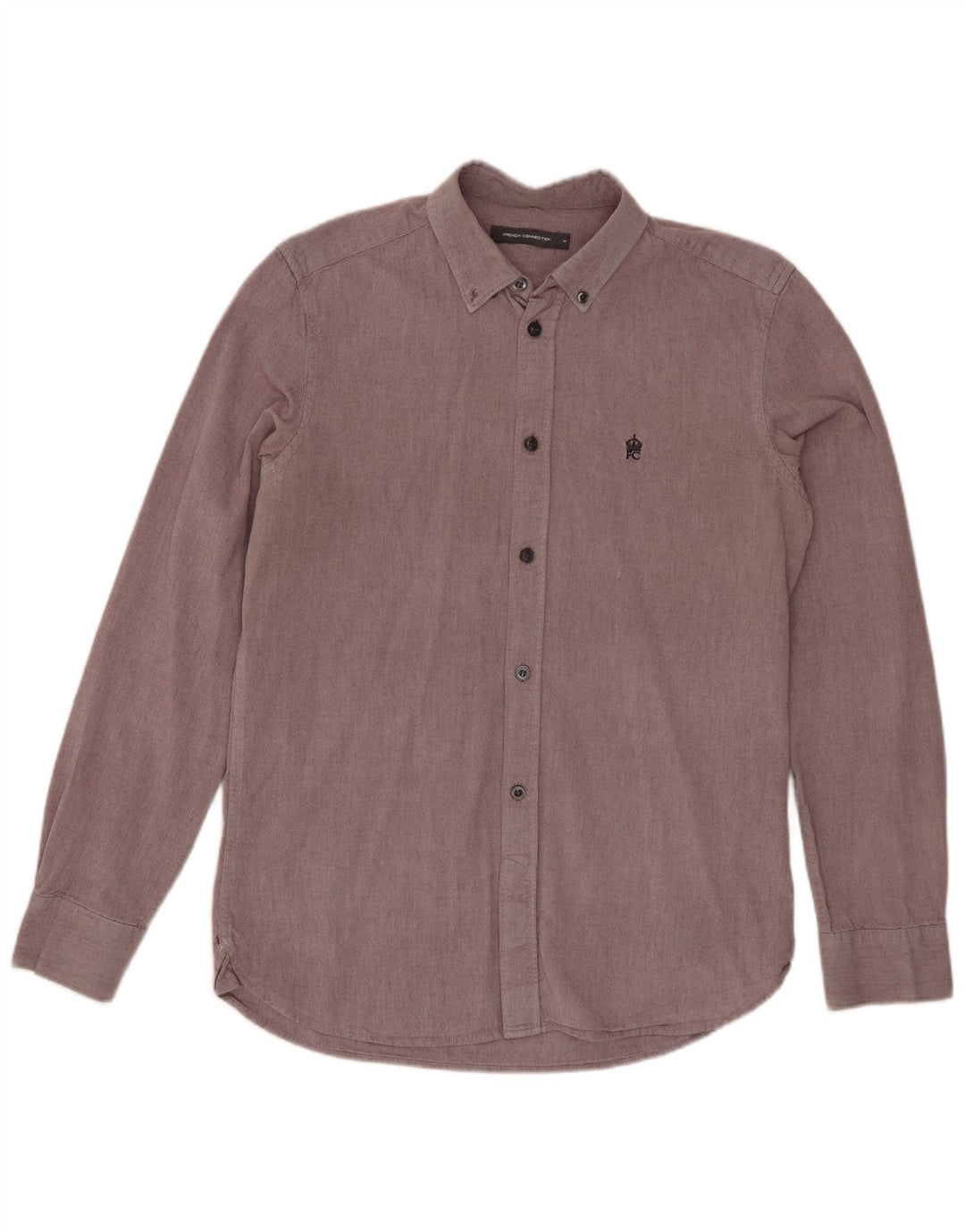 French Connection Mens Shirt Medium Burgundy Cotton